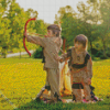 Native American Children Diamond By Paintings