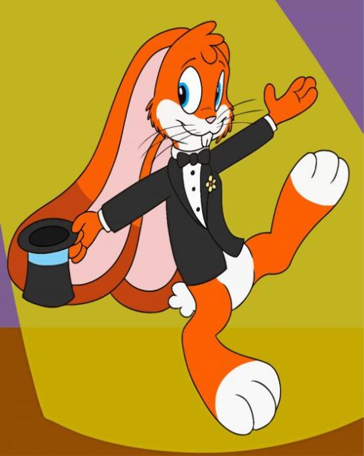 Orange Big Eared Bunny Diamond Paintings