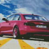 Pink Audi A4 Car Diamond Paintings