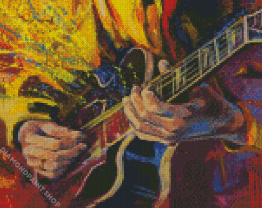 Playing Electric Guitar Diamond Paintings