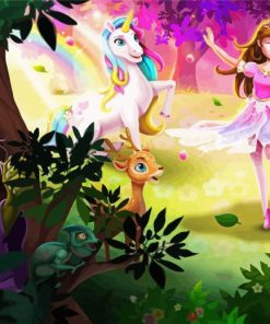 Princess And Unicorn Dancing Diamond Paintings