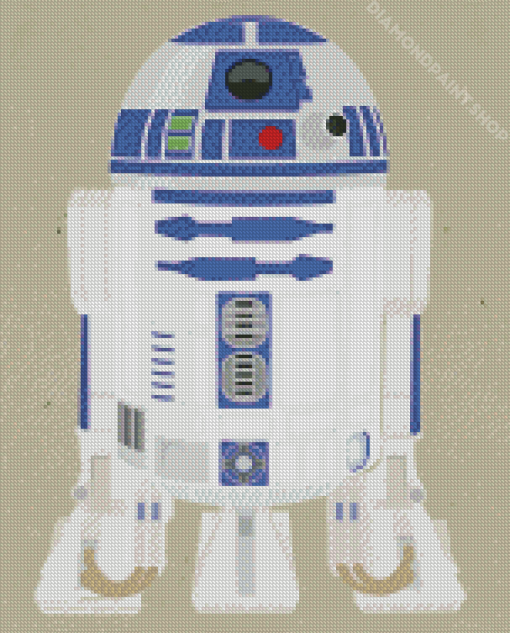 R2d2 Robot Illustration Diamond Paintings