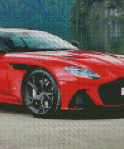 Red Aston Martin Car Diamond Paintings