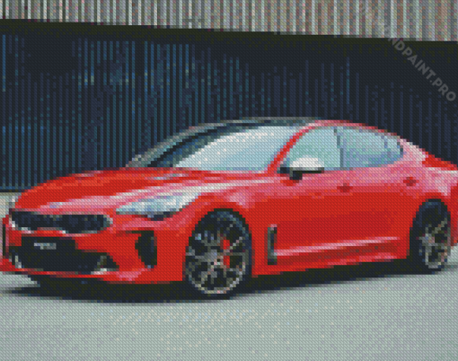 Red Kia Stinger Diamond Paintings