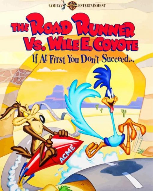 Roadrunner And Coyote Poster Diamond Paintings