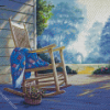 Rocking Chair And Flowers Diamond Paintings