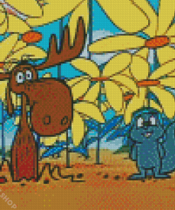 Rocky And Bullwinkle Character Diamond Paintings