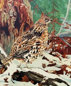 Ruffed Grouse In Snow Diamond Paintings