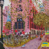 Spring Pink Village Diamond Paintings