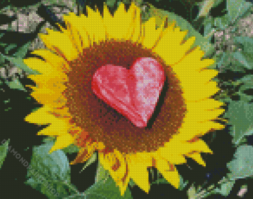 Sunflower Heart love Art Diamond Paintings