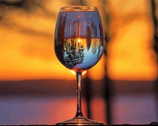 Sunset Through Glass Water Diamond Paintings