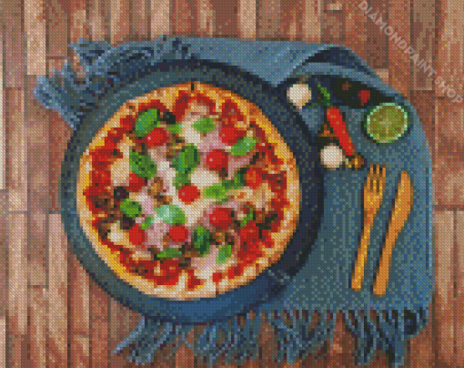 Tasty Ham Pizza Diamond Paintings