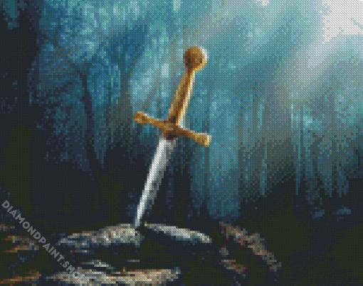 The Sword Excalibur In Stone Diamond Paintings