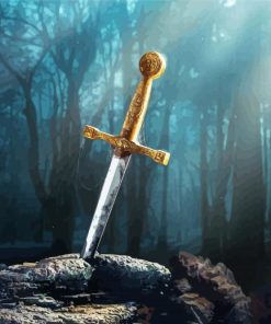 The Sword Excalibur In Stone Diamond Paintings