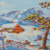 Vintage Snowy Scene Diamond Paintings