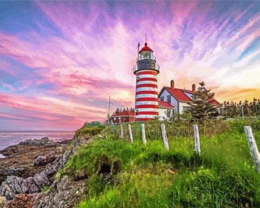 West Quoddy Lighthouse Diamond Paintings