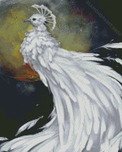 White Peacock Art Diamond Paintings