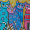 Abstract Colorful Cats Diamond Paintings