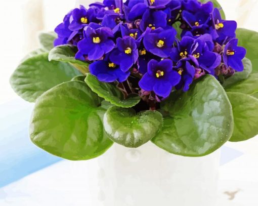 Purple African Violets Diamond Paintings