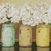 Hydrangeas In Jar Diamond Paintings