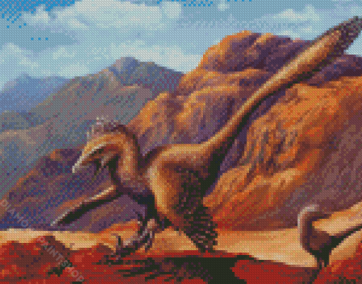 Velociraptor Illustration Diamond Paintings