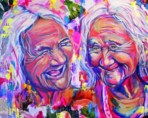 Happy Old Women Diamond Paintings