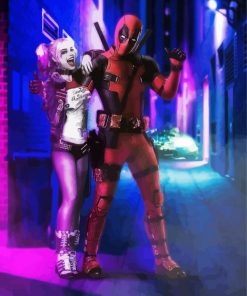 Harley Queen And Deadpool Art Diamond Paintings