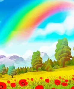 Rainbow Landscape Art Diamond Paintings