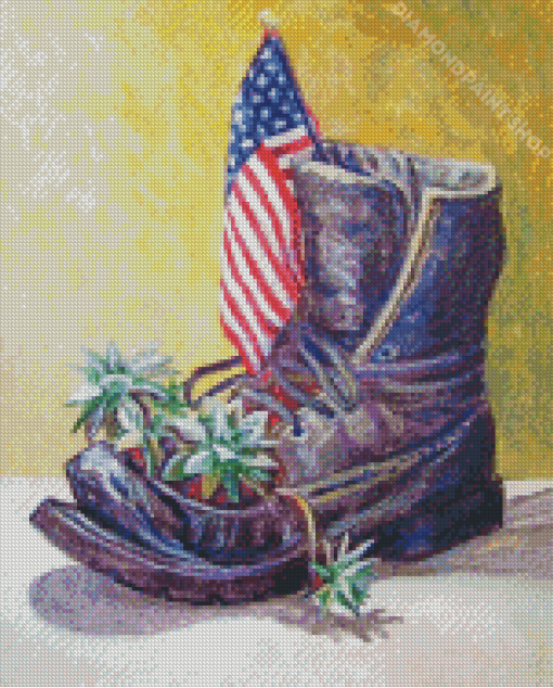 American Army Boot Diamond Paintings