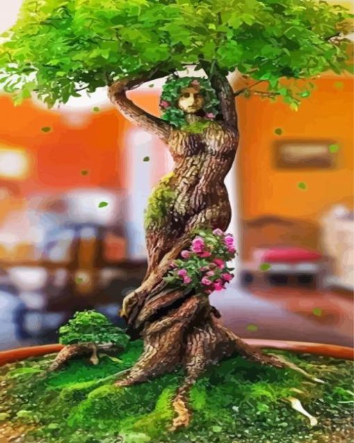 Beautiful Woman Tree Diamond Paintings