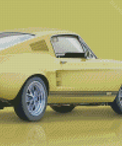 Beige Mustang Car Diamond Paintings