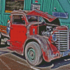 Big Red Ratrod Car Diamond Paintings