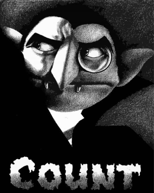 Monochrome Count Von Count Diamond Paintings