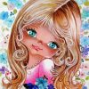 Blond Wide Eyed Girl Diamond Paintings