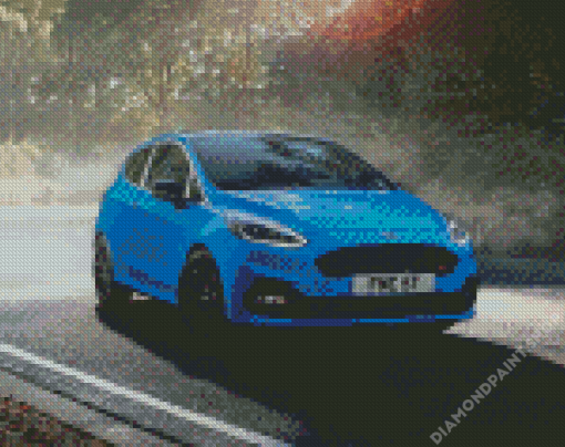 Blue Fiesta Car Diamond Paintings