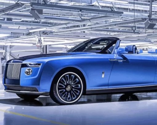 Blue Roll Royce Car Diamond Paintings