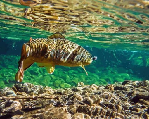 Broun Trout Underwater Diamond Paintings