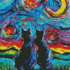 Cats Van Gogh Painting Diamond Paintings