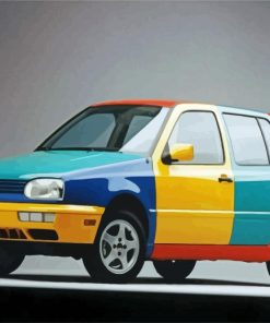 Colorful Golf Car Diamond Paintings