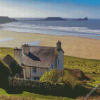 Grey Cottage By The Sea Diamond Paintings