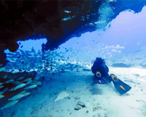 Diving In Canary Island Diamond Paintings