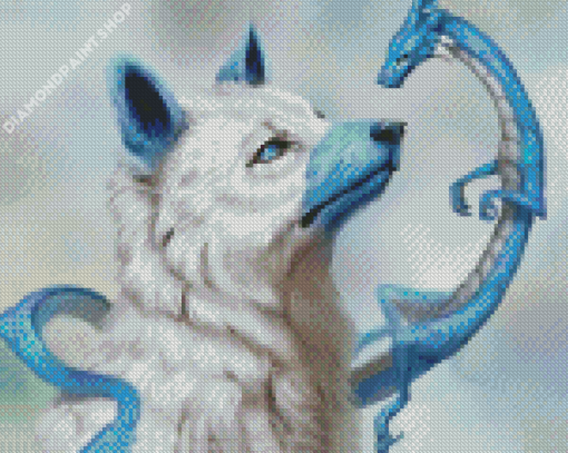 Fantasy Wolf Dragon Diamond Paintings