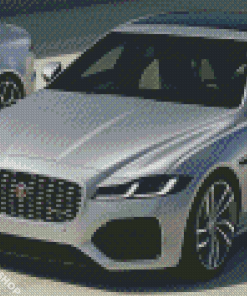 Grey Jaguar Xf Car Diamond Paintings