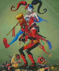 Harley Queen And Deadpool Diamond Paintings