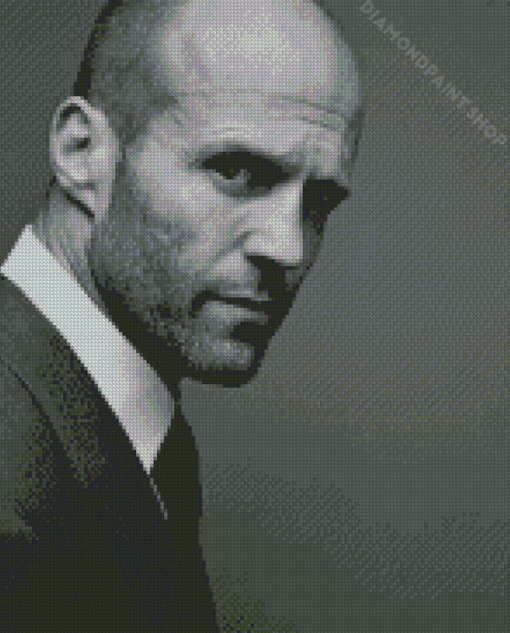 Monochrome Jason Statham Diamond Paintings