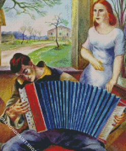 Musician Playing Accordian Diamond Paintings