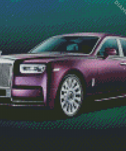 Purple Roll Royce Car Diamond Paintings