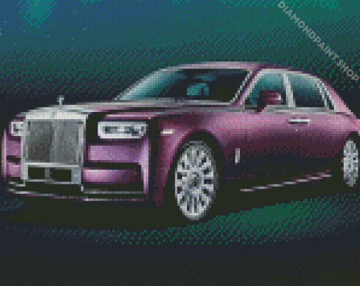 Purple Roll Royce Car Diamond Paintings