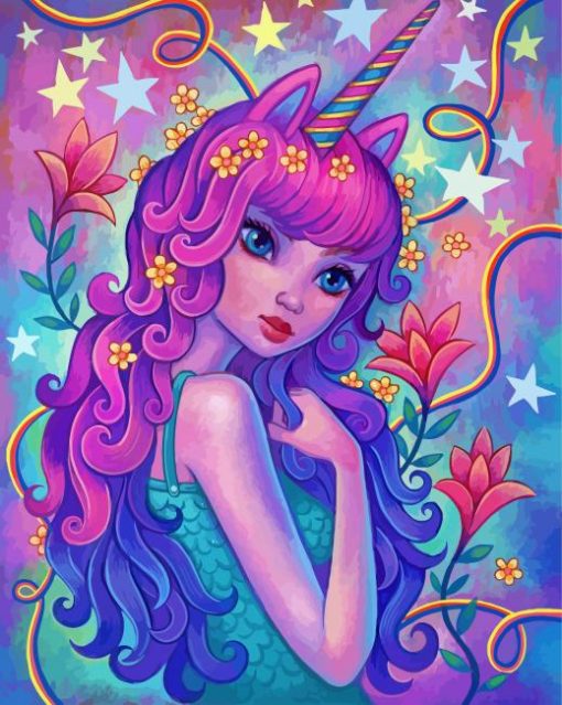 Purple Unicorn Girls Art Diamond Paintings