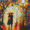 Romantic Couple In Rain Diamond Paintings